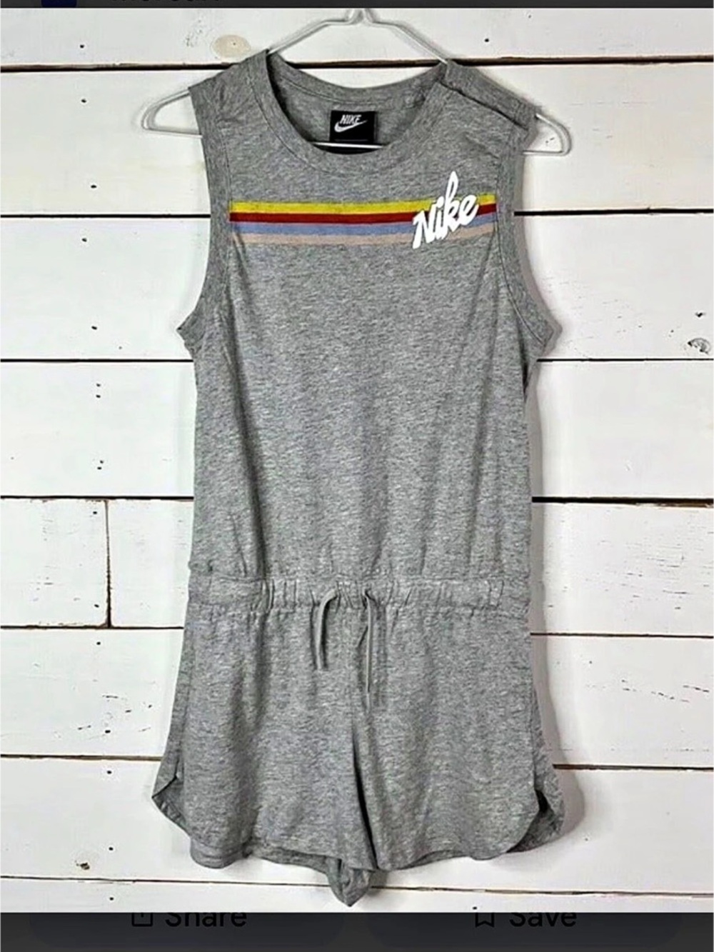 Nike Retro Rainbow Romper Gray Color Block Romper